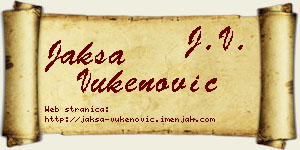 Jakša Vukenović vizit kartica